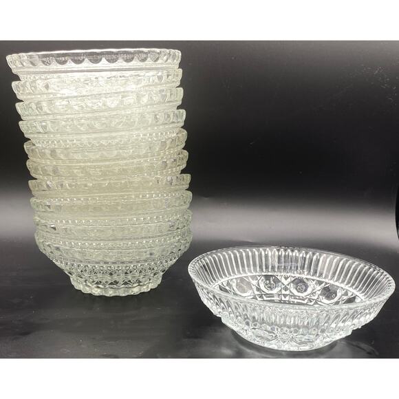Anchor Hocking Other - Vintage set of 5 Anchor Hocking Wexford Waffle Pattern Glass Fruit Bowls